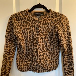 Leopard print wool cardigan